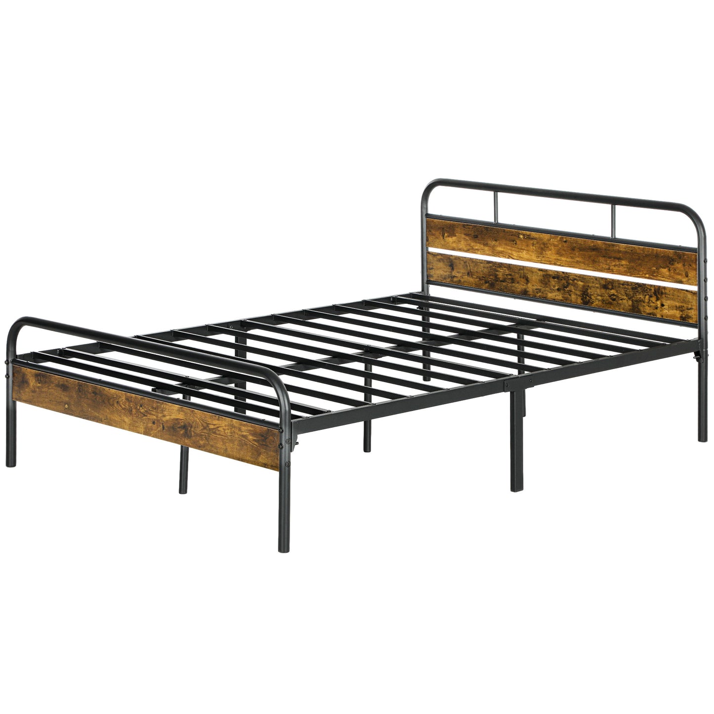 Bed Frame with Headboard, Platform Bed Frame with Underbed Storage