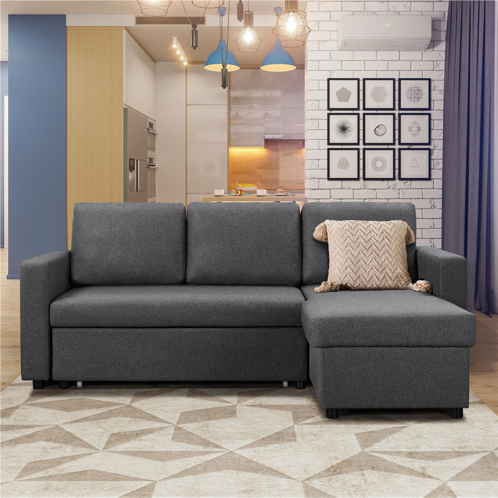 L-Shaped 3-Seater Sofa Bed