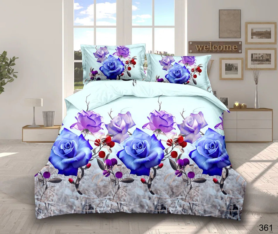 Chiles Polyester Floral Duvet Cover Set with Pillowcases