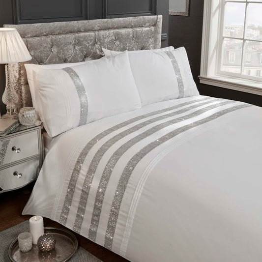 Mickey Cotton Blend Solid Colour Duvet Cover Set with Pillowcases